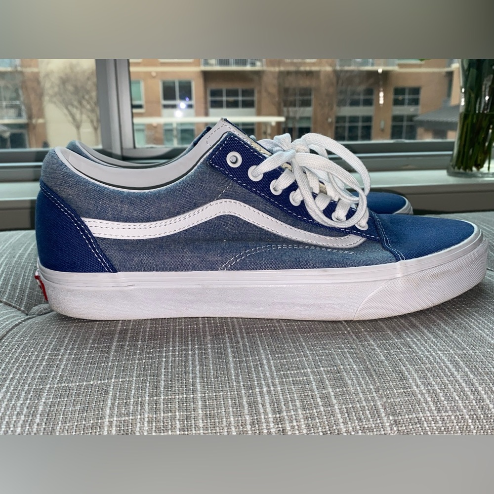 Blue Denim Men Lace Up Vans